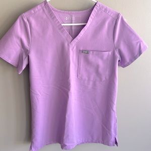 Figs Catarina One Pocket Scrub Top - Lilac